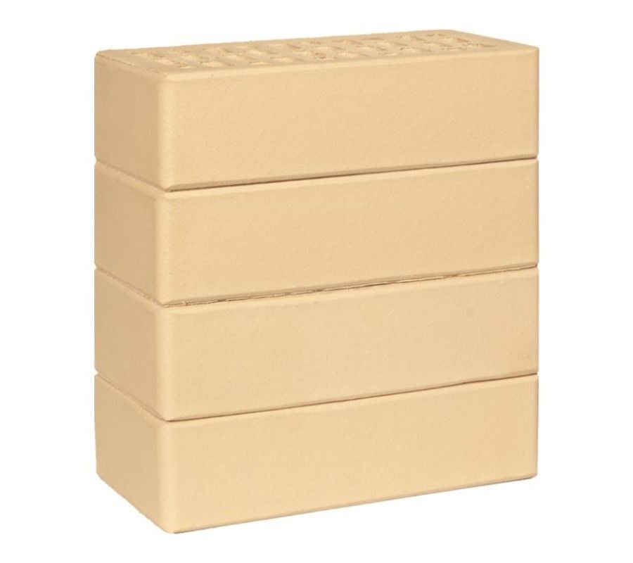 Кирпич облицовочный ЛСР пшеничный гладкий одинарный, 250х120х65 мм