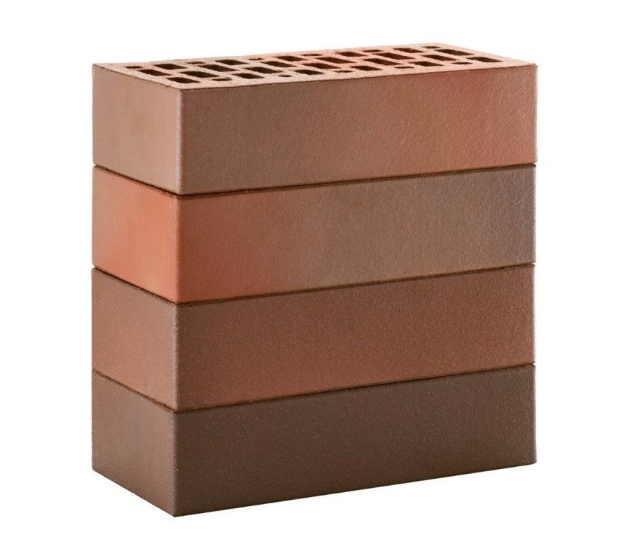 Кирпич облицовочный ЛСР красный флэш гладкий одинарный, 250х120х65 мм