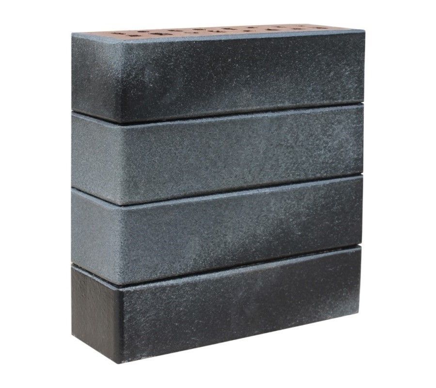 Кирпич клинкерный ЛСР черно-серебристый «Берген», 250х85х65 мм