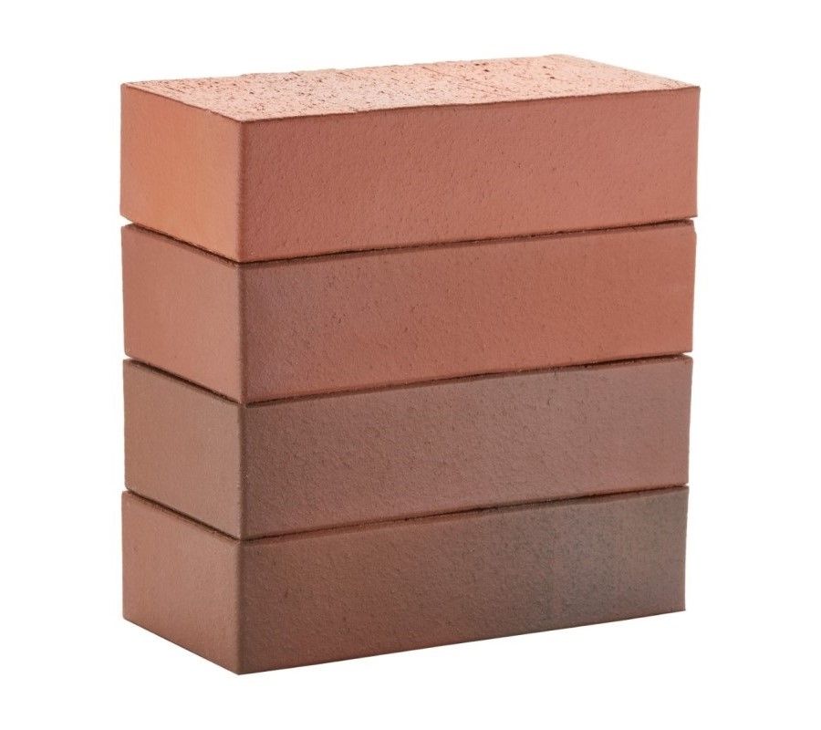 Кирпич облицовочный ЛСР полнотелый красный флэш одинарный, 250х120х65 мм