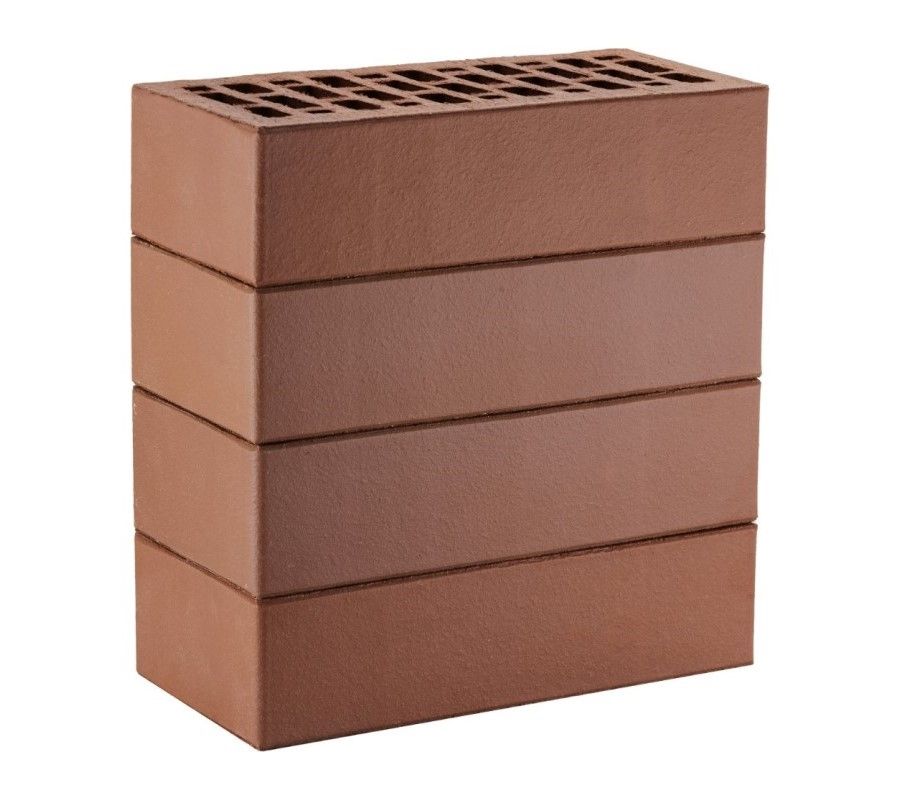 Кирпич облицовочный ЛСР коричневый гладкий одинарный, 250х120х65 мм