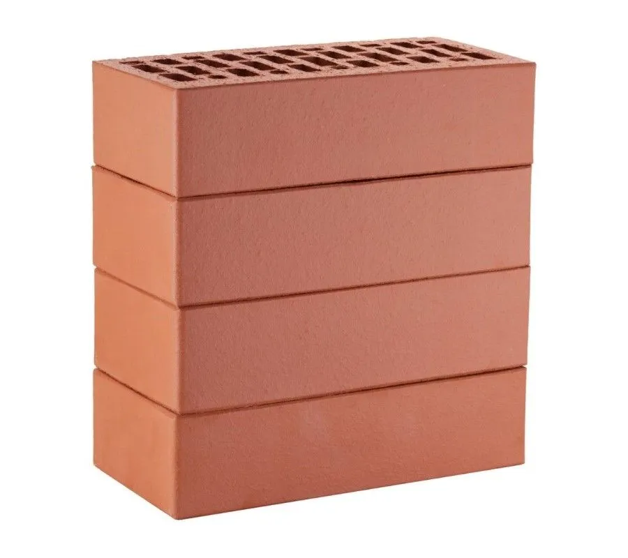 Кирпич облицовочный ЛСР красный гладкий одинарный, 250х120х65 мм