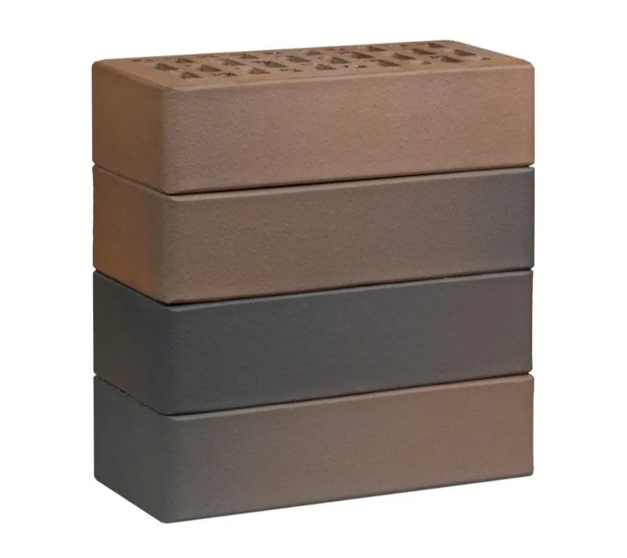 Кирпич облицовочный ЛСР светло-коричневый флэш рустик одинарный, 250х120х65 мм