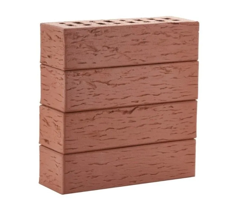 Кирпич клинкерный ЛСР темно-красный «Эдинбург» береста, 250х85х65 мм