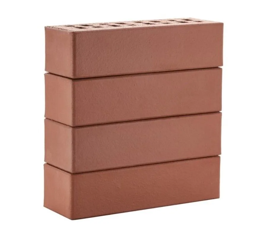 Кирпич клинкерный ЛСР темно-красный «Эдинбург» гладкий, 250х85х65 мм