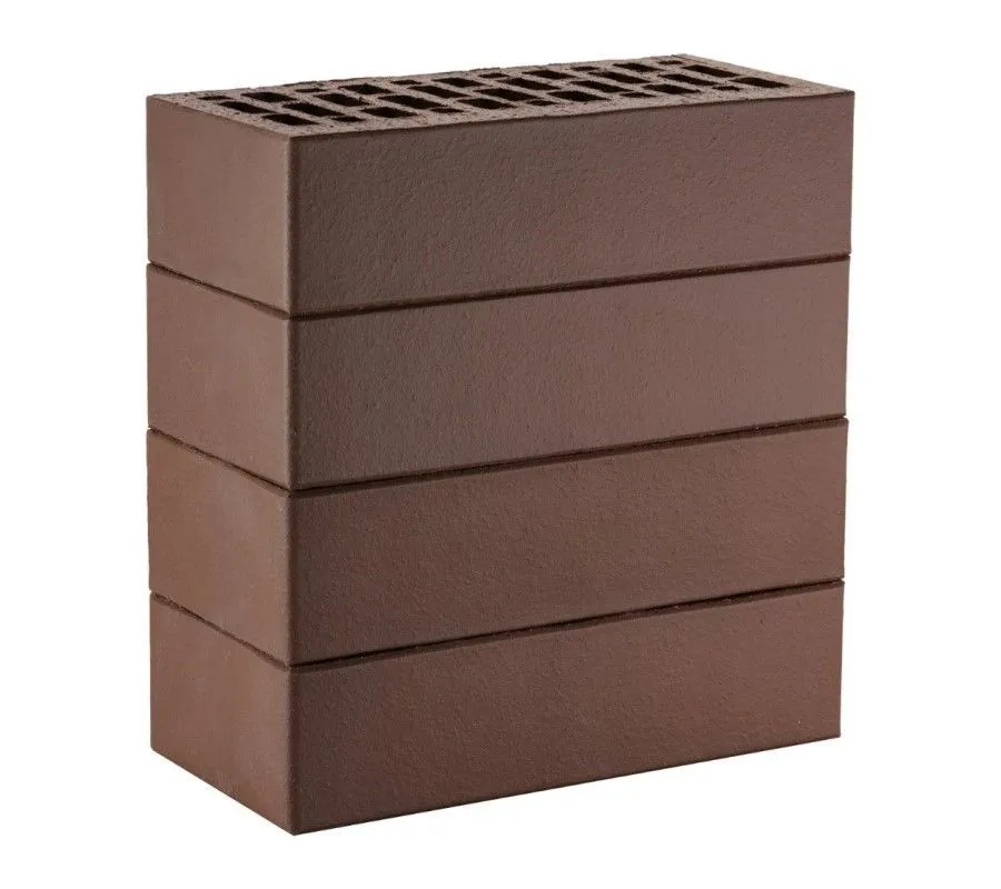 Кирпич облицовочный ЛСР темно-коричневый гладкий одинарный, 250х120х65 мм