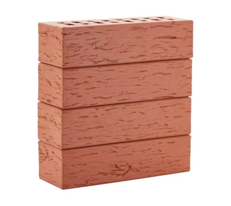 Кирпич клинкерный ЛСР красный «Лондон» береста, 250х85х65 мм