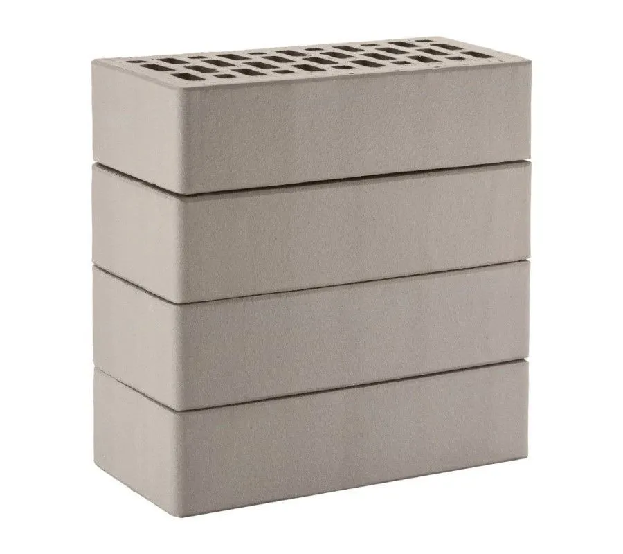 Кирпич облицовочный ЛСР серый гладкий одинарный, 250х120х65 мм