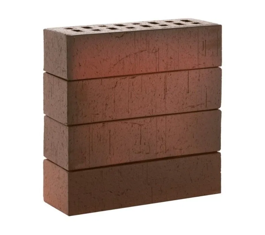 Кирпич клинкерный ЛСР красный флэш «Ричмонд» винтаж, 250х85х65 мм